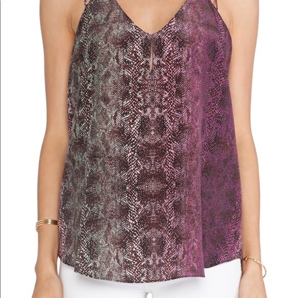 Rory Beca Purple Snake Print Silk Tank Top XS‎